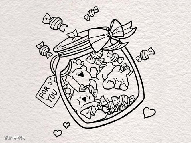 六一儿童节糖果罐简笔画